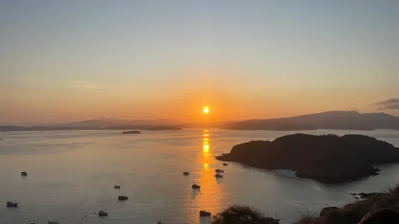 Sunrise over the islands of Komodo National Park