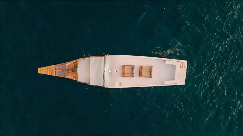 The rooftop deck of a chartered vessel in Komodo
