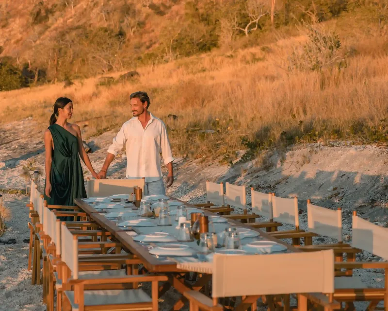A meal served on board in Komodo