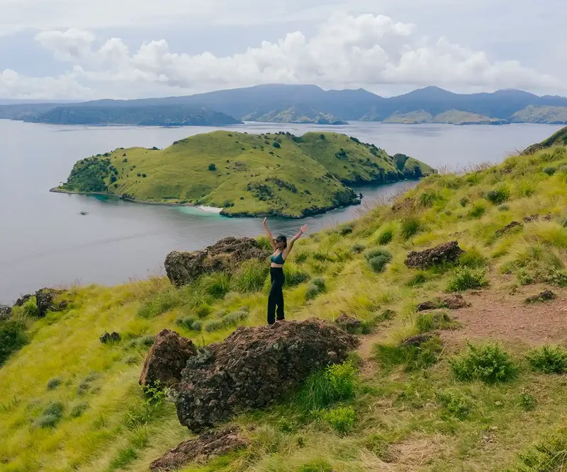 Padar Island above the sea, Komodo National Park