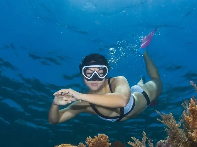 A freediver in Komodo National Park