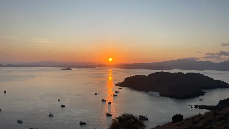 Sunrise over the islands of Komodo National Park seen from Padar