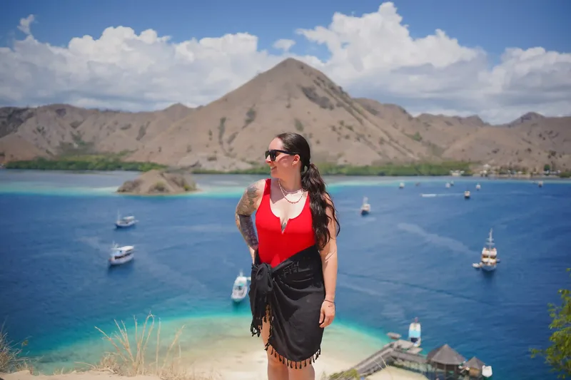 The view over the anchorage from the Kelor Island viewpoint