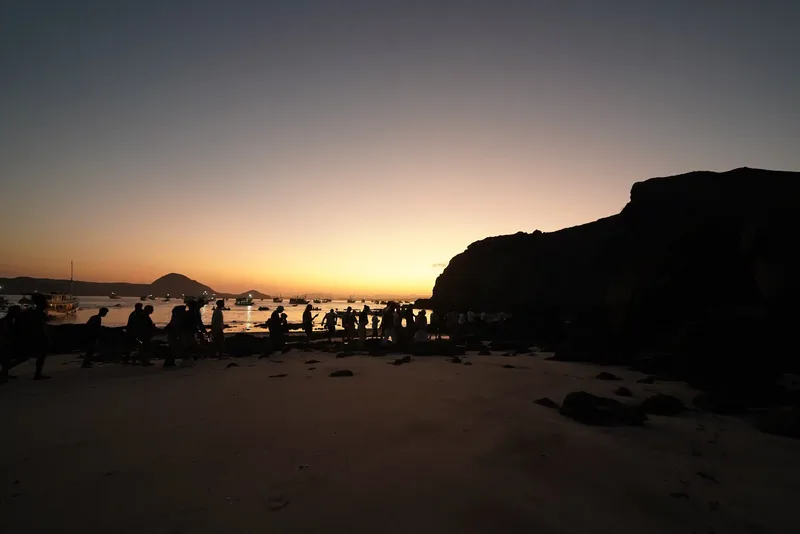 Sunset over the islands of Komodo National Park