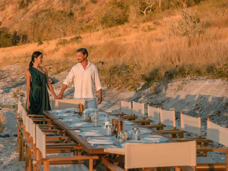 Dining on board in Komodo National Park