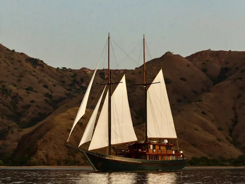 A phinisi in Komodo National Park