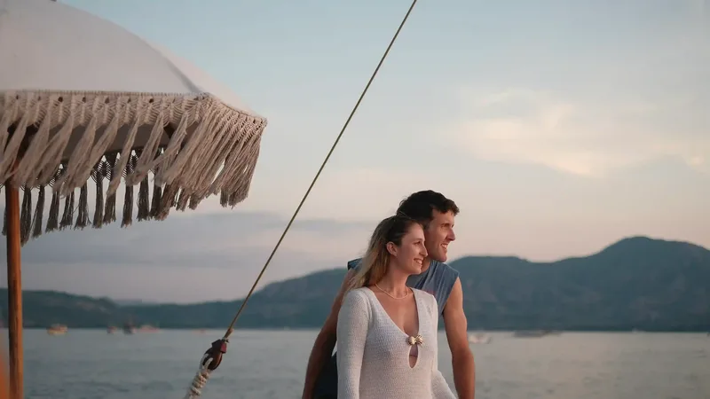 A couple on board in Komodo National Park