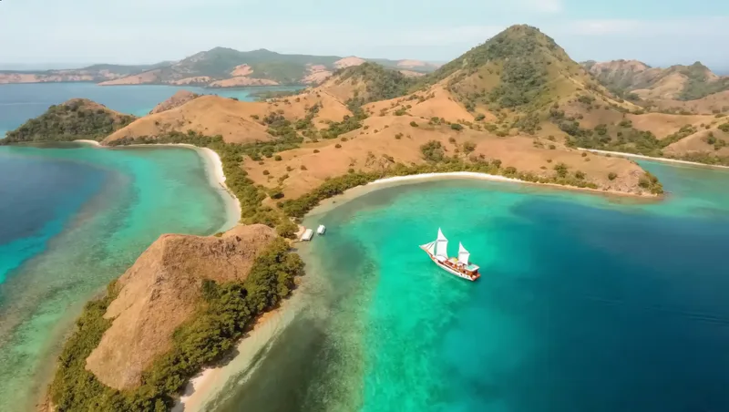 Leaving harbour under sail towards Komodo National Park